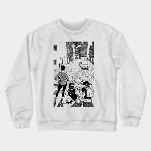 mediterranean street Crewneck Sweatshirt by Diegogue